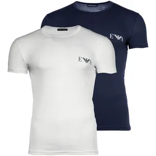 Emporio Armani T-Shirt "T-Shirt BOLD MONOGRAM 2er Pack", weiß, blau