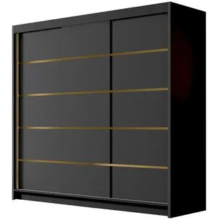 Mirjan24 Schiebetürenschrank Evo VII 200 x 215 x 58 cm Schwarz