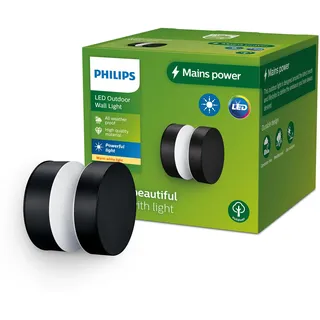 Philips Außenwandleuchte Edelstahl 6 W 2700 K IP44 1 Stück schwarz