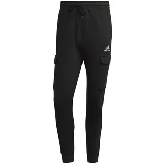 Adidas Essentials Fleece Regular Tapered Cargo Jogginghose, Schwarz-weiss, L