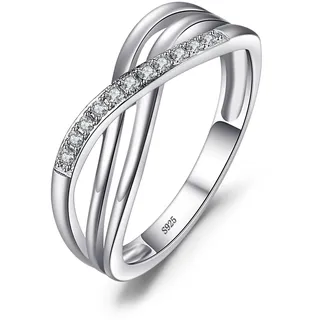 JewelryPalace Infinity Wickelring Verlobungsring Unendlichkeit Promise Eheringe Ring Silber 925 Damen, Zirkonia Silberringe Trauringe Damenring Hochzeitsringe Antragsring Ringe, Damen Schmuck 60