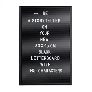 Relaxdays Letterboard , Schwarz , Kunststoff, Holzwerkstoff , 30x45x2 cm , Bilder & Rahmen, Wanddeko