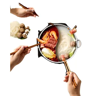 Hot Pot, Edelstahl, 26 cm Durchmesser, Kompatibel mit Induktions- und Gasherden, Schnelles Erhitzen, Runde Kanten