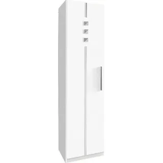 Priess Kleiderschrank 1-bis 5-türig, mit silberfarbigen Applikationen, weiß
