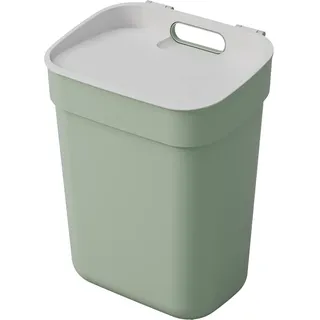 CURVER Mülleimer "Ready To Collect", 10 l, ideal unter der Spüle, mit Wandhalterung für Wand oder Tür – Küche, Badezimmer, Waschküche – 100% recycelt – Grün