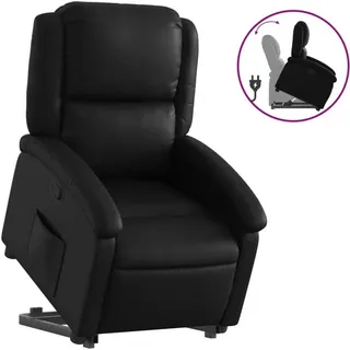 vidaXL Relaxsessel mit Aufstehhilfe Schwarz Kunstleder - Schwarz