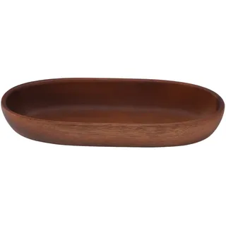 Nikou Salatschüssel aus Holz, Bootsform Schüssel Obstschale Ovale Salatschüssel, Mehrzweck-Serviertablett für Lebensmittel, Brot, Obst, Snacks, Dert (25 x 8,5 x 4,5 cm)