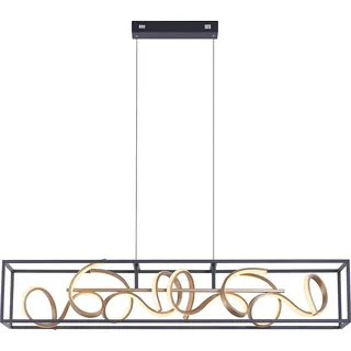 Paul Neuhaus LED Pendelleuchte, Selina, schwarz-gold, 46W-2250lm, dimmbar