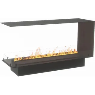 Icon Fires Slimline Firebox Einbaukamin FBDS2000, rostfreier Stahl, H: 60 x B: 200 x T: 45 cm, bis zu 9 Stunden Brenndauer, elegantes Design, 9,8 kW