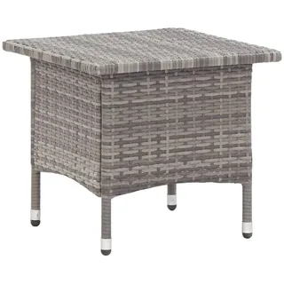 vidaXL Beistelltisch Grau 50/50/47 Cm Poly Rattan , Kunststoff , rechteckig , 50x47x50 cm , Gartenmöbel, Gartentische, Garten-Beistelltische