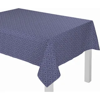 Tischdecke ADAM "Urban Cactus" Gr. 2, blau (royalblau), B:130cm L:220cm, Bio-Baumwolle, Tischdecken, Tischdecke, aus 100% Bio-Baumwolle