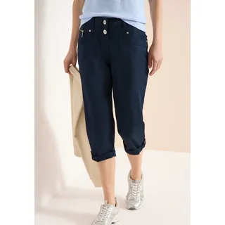 3/4-Hose CECIL "Style YorkStyle NewYork", Damen, Gr. 28, N-Gr, blau (universal blau), Web, Obermaterial: 98% Baumwolle, 2% Elasthan, unifarben, regular fit 3/4-Länge, Hosen 3/4-Hose, im Five-Pocket Style, Topseller