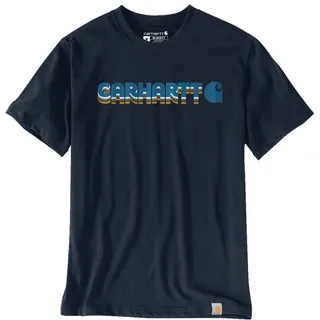 CARHARTT Logo, T-Shirt - Dunkelblau/Blau - XL,