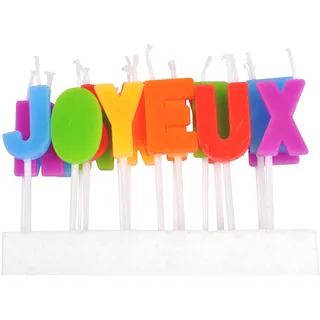 Homéa, Set mit 18 Buchstabenkerzen Happy Birthday, H7 cm, mehrfarbig