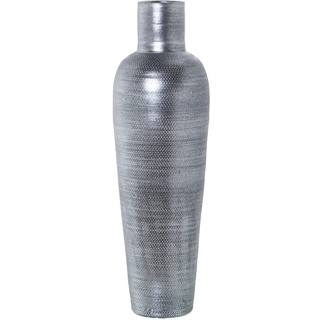 DRW Bodenvase aus Keramik in Grau und Silber 24 x 80 cm, Grande