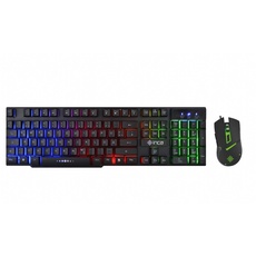 Bild von Gaming Tastatur Maus Set mit Mauspad schwarz, USB, DE IKG-448