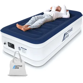 Active Era Luxus Luftbett 1 Person, Luftmatratze selbstaufblasend mit eingebauter elektrischer Pumpe & integriertem Kissen, Aufblasbare Matratze für Camping & Gästebett - 188 x 99 x 36.5 cm