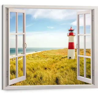 Deco-Panel REINDERS "Leuchtturm-Ansicht", blau (farbe bild(er): blau), B:50cm H:40cm T:2cm, Holzwerkstoff, Bilder, Deco-Panel