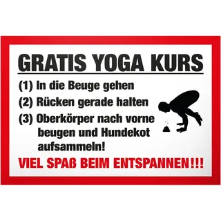DankeDir! Yoga Kurs - Kein Hundeklo/Hundetoilette - 30 x 20 cm Schild - Hunde kacken verboten - Verbotsschild Hundeverbotsschild Verbot Hundeklo Hundekot Hundehaufen Hundekacke