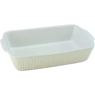 CreaTable Auflaufform Pastell Kitchen 34 x 20 x 5,5 cm Beige/Weiß