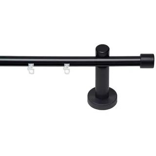 Vorhangstange , Schwarz , Metall , 140 cm , Heimtextilien, Vorhänge, Vorhangstangen, Vorhangstangenset