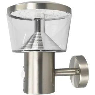 Lindby Edelstahl LED Wandlampe aussen mit Bewegungsmelder, Außenleuchte spritzwassergeschützt IP44 8,1W warmweiß (3.000K)