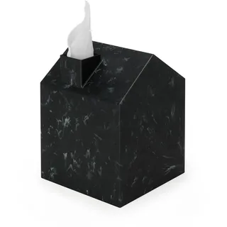 Umbra CASA Taschentuchbox-Überzug – Marmoriertes Schwarz – Dekorativer Taschentuchbox-Überzug aus Polypropylen