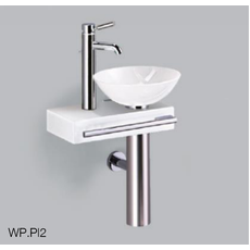 Alape Waschplatz WP.PI2 Waschplatz wandhängend, Schalenbecken rechts platziert, 490x503x318mm, 5032000000