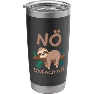 Süßes Faultier Lustiger Satz Nö einfach Nö Doppelwandiger Edelstahl-Thermobecher