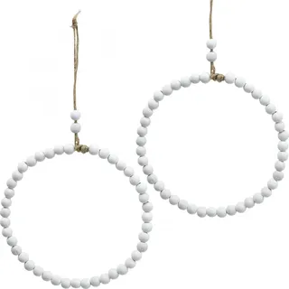 Dekokranz aus Holzperlen für Hochzeit und kreative Dekoration, 4 Stück