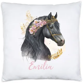 Kiddle-Design Pferde Kissen Personalisiert Mädchen Kinder Pony Pferdemädchen Geschenk Namenskissen mit Namen Pferdemotiv