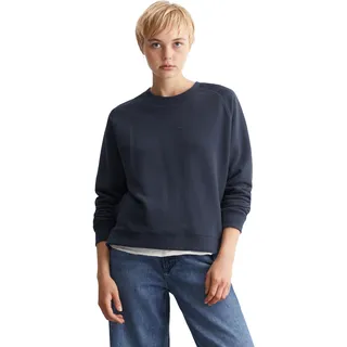 Sweatshirt MARC O'POLO DENIM, Damen, Gr. XL, blau (navy blau), Sweatware, Obermaterial: 100% Baumwolle, Rundhals, Sweatshirts Sweatshirt, Im modernen O-Shape, locker geschnitten und Raglanärmeln