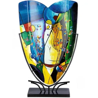 Casablanca by Gilde Tischvase »Magic, Dekovase« Vase aus Glas, mit schwarzem Metallfuß, bunt