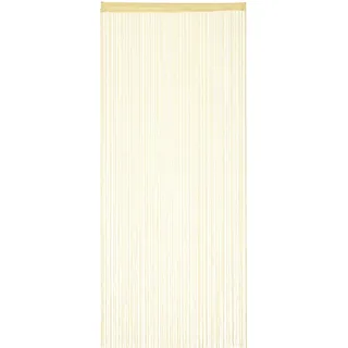 Relaxdays Fadenvorhang, 90x245 cm, mit Tunneldurchzug, kürzbar, für Türen & Fenster, Fadengardine, waschbar, beige