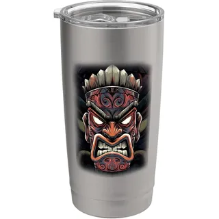 Wütender Tiki-Typ Doppelwandiger Edelstahl-Thermobecher