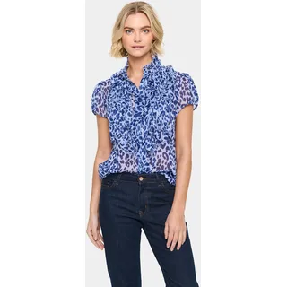 Saint Tropez Rüschenbluse »LiljaSZ Crinkle SS Shirt«, blau