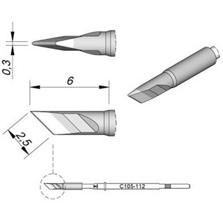 JBC Tools C105112 Lötspitze Klingenform, gerade Spitzen-Größe 0.3mm Inhalt 1St.