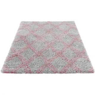 Sehrazat Hochflor-Teppich »Ethno 8699«, rechteckig, 30 mm Höhe, Langflor im Allover Design, Wohnzimmer, pink