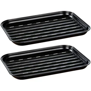 Wenko Grillschale 34,5 x 24,5 cm Edelstahl schwarz