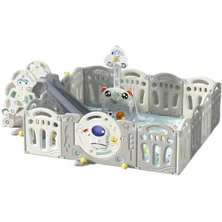 Magic ZC Laufstall Baby, Großer Laufgitter Baby, Laufstall Faltbar für Drinnen Draußen, Kinderaktivitätszentrum Spielhof Spielplatzpark für Kinder mit Antikollisionsschaum (Y 14+2 Combo)
