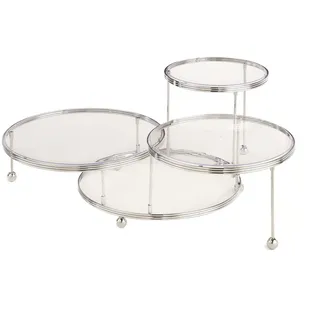 Wilton 307-859 Kuchenständer, Cakes 'N More, 3 Etagen, Chrom, von 10 cm bis 19,6 cm, Standard, Silber