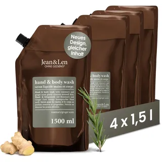 Jean&Len Hand & Body Wash Rosemary und Ginger 4 x 1,5 L