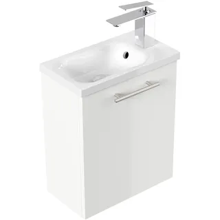 Posseik Badmöbel Pieni Slimline für Gäste-WC 40 cm SoftClose Weiß Hochglanz