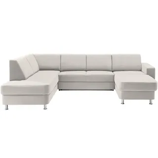 Xora Wohnlandschaft , Creme, Weiß , Textil , Uni , U-Form , 301x198 cm , Typenauswahl, Bettkasten erhältlich, Fußauswahl, Stoffauswahl, Relaxfunktion, seitenverkehrt erhältlich, Bettfunktion erhältlich, Hocker erhältlich , Wohnzimmer, Sofas & Couches, Wohnlandschaften, Wohnlandschaften in U-Form