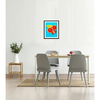 Bild QUEENCE "Diego", bunt (farbe rahmen: schwarz, farbe bild(er): bunt), B:40cm H:50cm, Acrylglas, Holz, Papier, Bilder, Bild, HD Premium Poster-Druck inkl. Holzrahmen