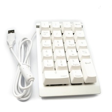 System-S Numpad Ziffernblock 23 Tasten USB 2.0 Typ A mechanische Tastatur mit LED in Weiß