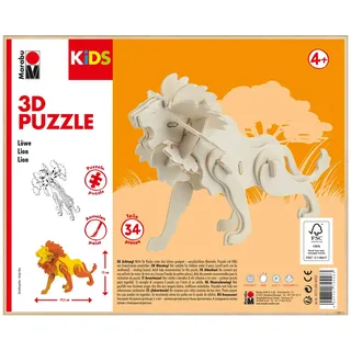 Marabu KiDS 3D Puzzle Löwe, 34 Teile