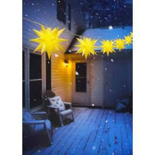 IC Winterworld LED-Lichterkette »Weihnachtsdeko aussen« 10 Stk.-flammig Sterne mit 19 Spitzen, ca. 12 cm groß, gelb