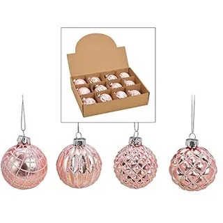 MC 12er Set edle Luxus Glas Weihnachtskugeln Ø 6cm Weihnachtsbaum Kugeln Christbaumkugeln Weihnachts Deko