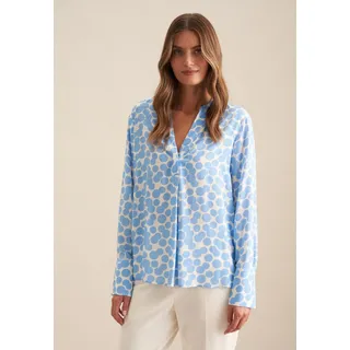 Klassische Bluse SEIDENSTICKER "Schwarze Rose", Damen, Gr. M (38), blau (hellblau), 100% Viskose, gepunktet, regular fit, ohne Ausschnitt, Blusen Klassische Bluse, Tunika Punkte